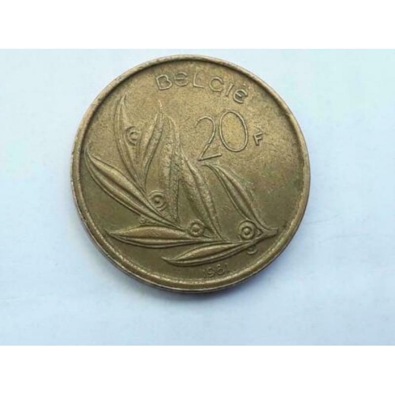 3x Belgische munt: 1, 5, 20 franc Koning Boudewijn