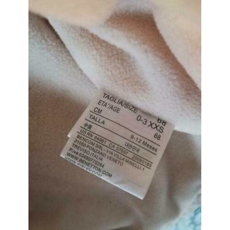 Benetton gevoerde baby winterjas 68