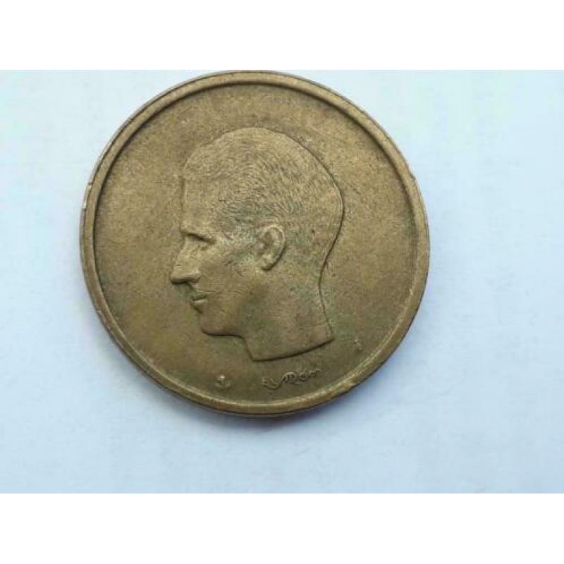 3x Belgische munt: 1, 5, 20 franc Koning Boudewijn