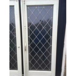 Jaren 30 originele glas in lood tuindeuren.
