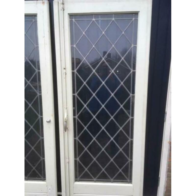 Jaren 30 originele glas in lood tuindeuren.
