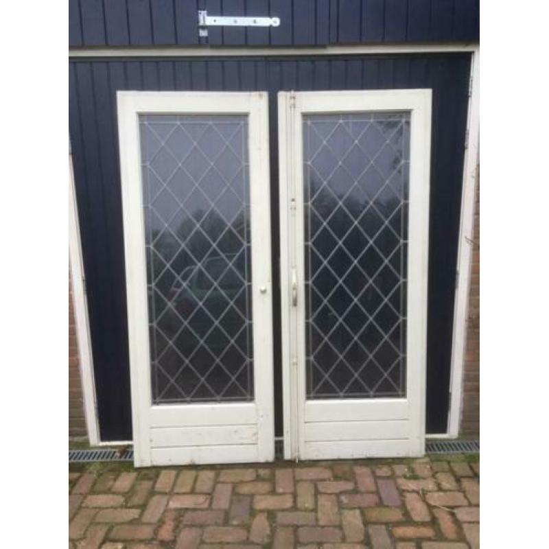 Jaren 30 originele glas in lood tuindeuren.