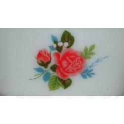 Vintage juskom sauskom roze roos melkglas JAJ England (686)