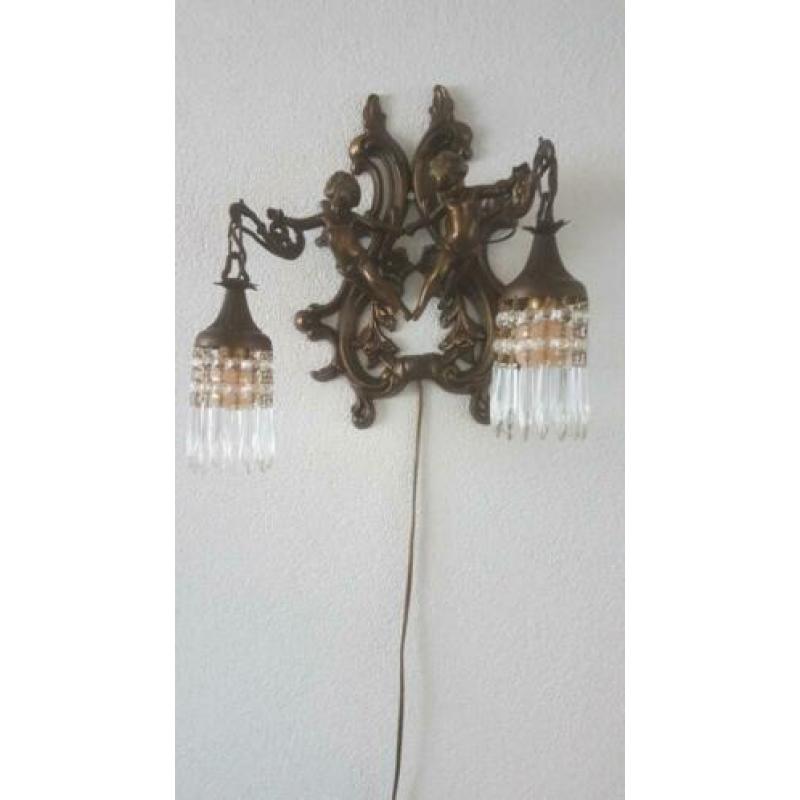 Mooie antieke bronzen schemerlampen