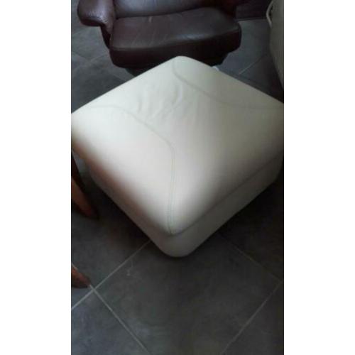 Leren poef/hocker met opbergruimte
