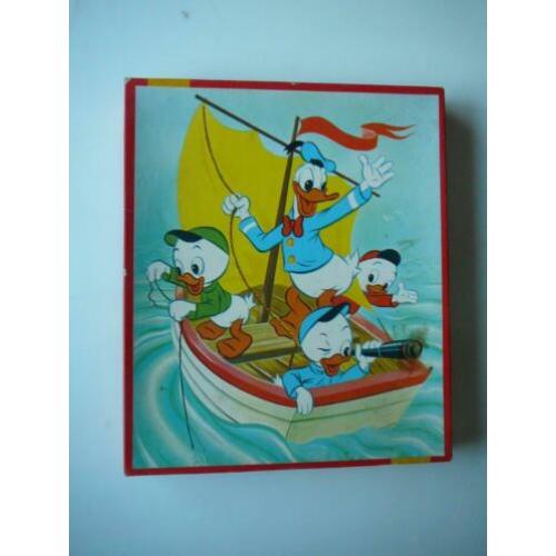 Walt Disney houten puzzel, donald,kwik, kwek en kwak