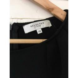 NIEUW: Selected Femme Blouse Cut Out Shoulder Zwart Maat 38