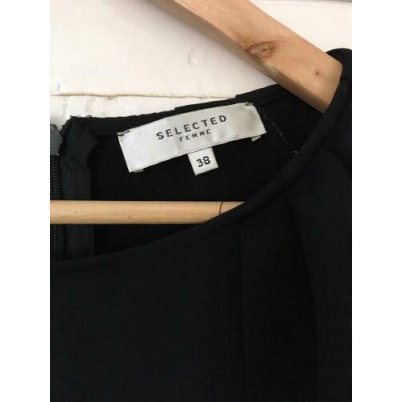 NIEUW: Selected Femme Blouse Cut Out Shoulder Zwart Maat 38