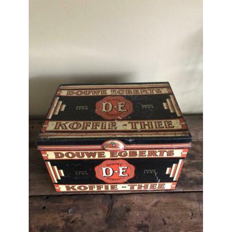 Oud winkelblik Douwe Egberts. In mooie staat.