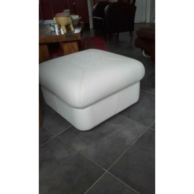 Leren poef/hocker met opbergruimte