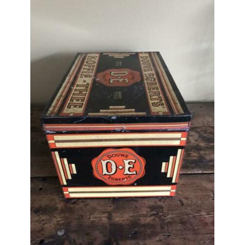 Oud winkelblik Douwe Egberts. In mooie staat.