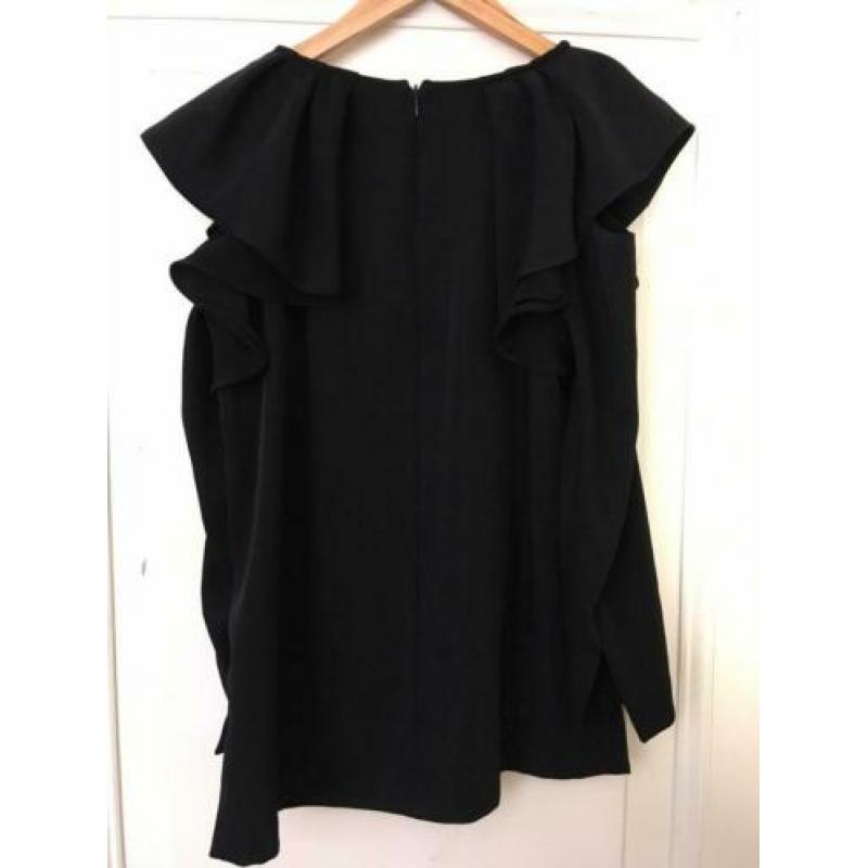 NIEUW: Selected Femme Blouse Cut Out Shoulder Zwart Maat 38