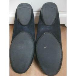 maat 37,5 TREMP suede instappers blauw wit