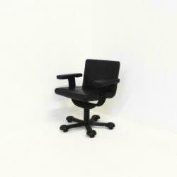 Verrijdbare Vergaderstoelen, Leren Stoelen, Burostoel, Zwart