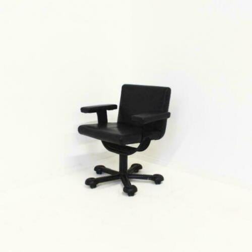 Verrijdbare Vergaderstoelen, Leren Stoelen, Burostoel, Zwart