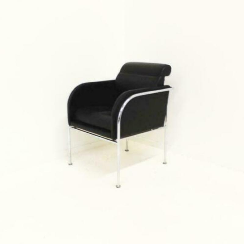 Leren Stoelen, Leren Fauteuils, Zwart Leer, Vergaderstoelen