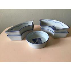 Schalenset 5delig, Chinees porselein, Karper