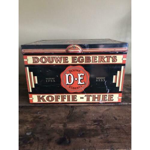 Oud winkelblik Douwe Egberts. In mooie staat.