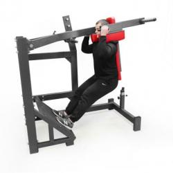 Pendulum squat machine.