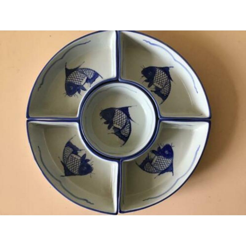 Schalenset 5delig, Chinees porselein, Karper