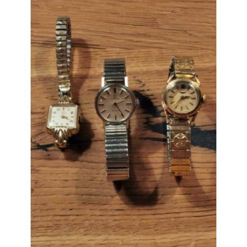 3 dames horloge 2 x omega 1 x longines defect