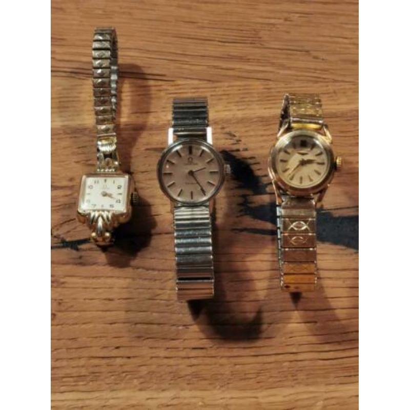 3 dames horloge 2 x omega 1 x longines defect