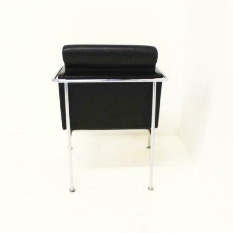 Leren Stoelen, Leren Fauteuils, Zwart Leer, Vergaderstoelen