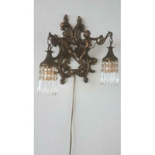Mooie antieke bronzen schemerlampen