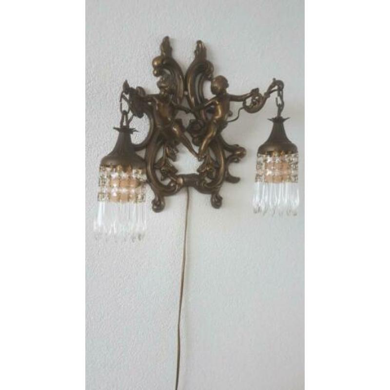 Mooie antieke bronzen schemerlampen