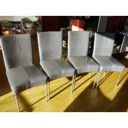 Lederen eetkamerstoelen (zwart)