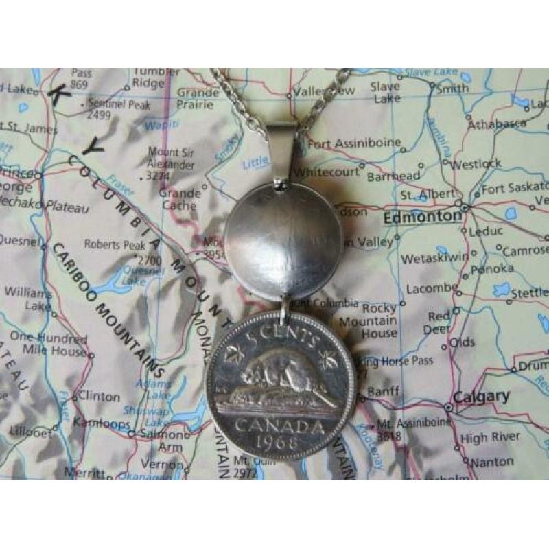 Canada: originele munt ketting/sleutelhanger reiscadeau