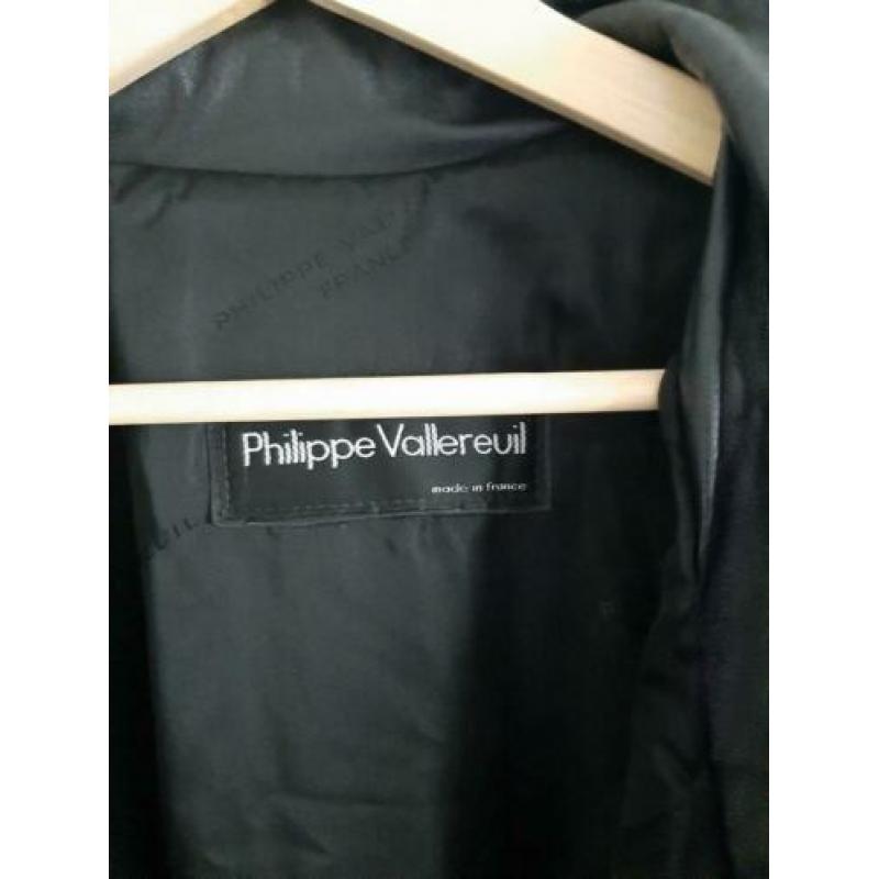 Philippe Vallereuil vintage suède jas, maat 48, mist 1 knoop