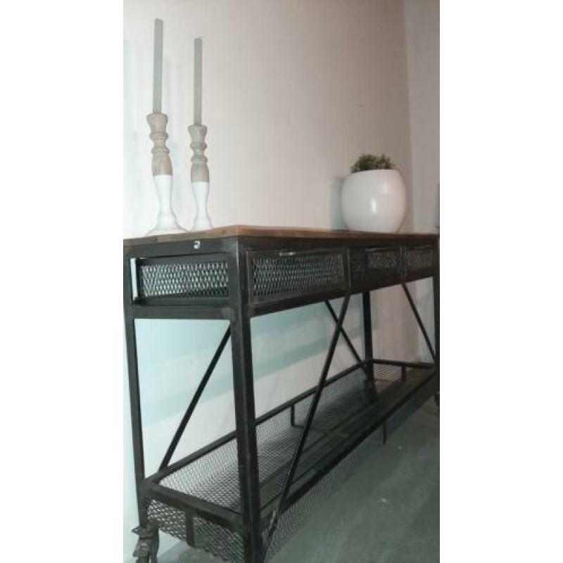Prachtige Industriële Sitetable!! AANBIEDING!! NIEUW!!