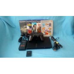 PlayStation ps 2 slim 5 games controller schoon en getest