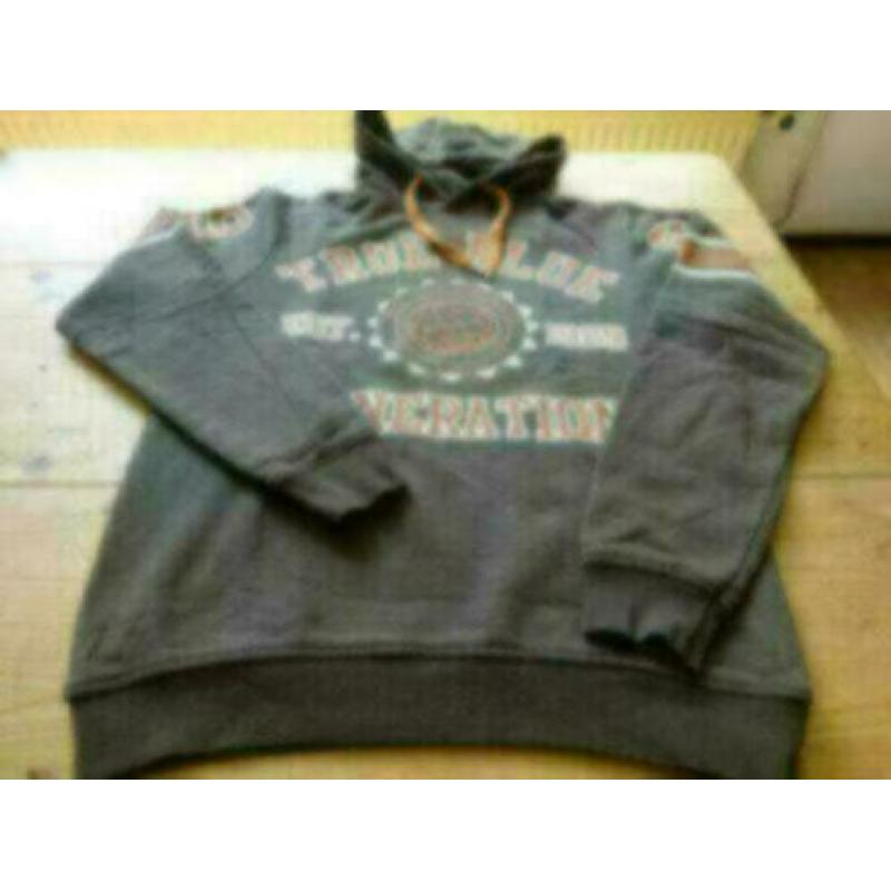 Mooie bruine heren trui/ hoody van Jack&Jones mt M zgan