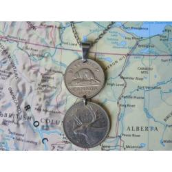 Canada: originele munt ketting/sleutelhanger reiscadeau