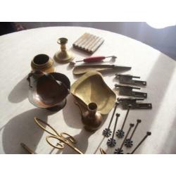 antiek koper koperen messing staal artikelen, accessoires