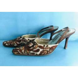 REBECA SANVER geborduurde slingbacks, maat 37
