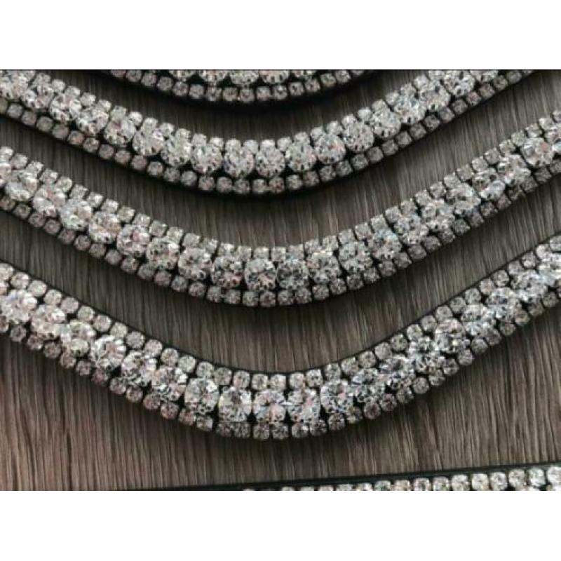 Bling frontriemen met wave model: Ook met gedeeld kopstuk.