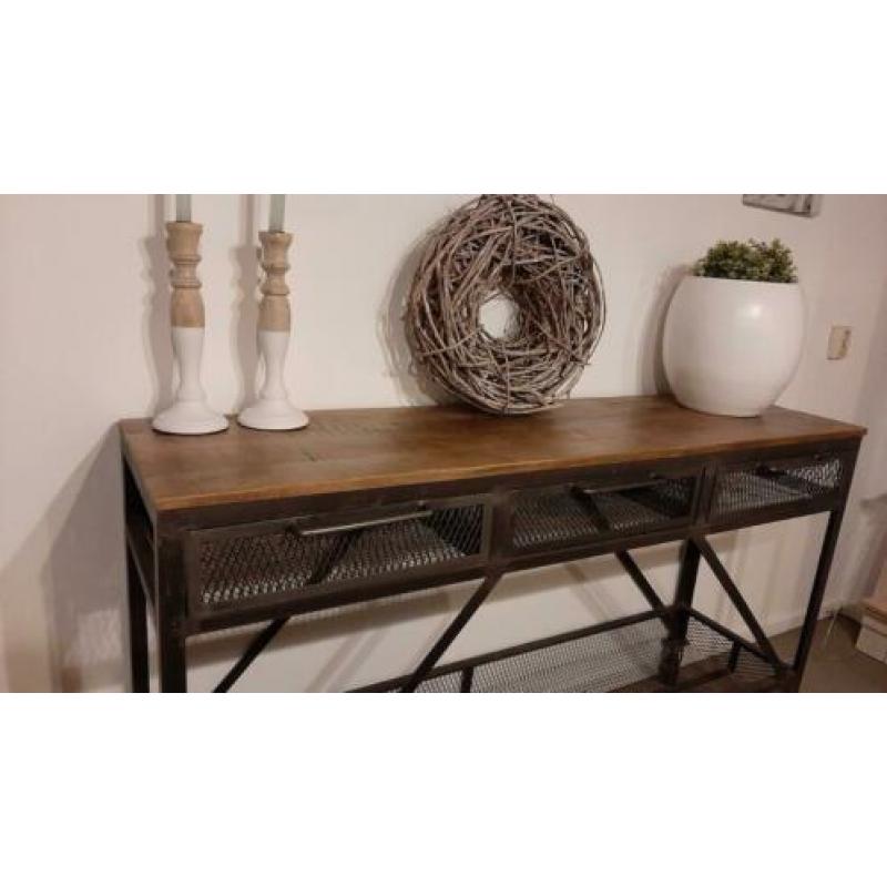 Prachtige Industriële Sitetable!! AANBIEDING!! NIEUW!!
