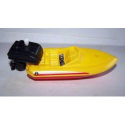 Mooie vintage speedboat met opwindbaar motortje. Igs.