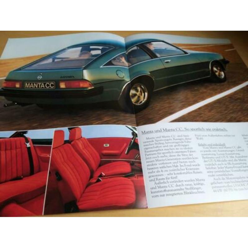 1979 Nieuwstaat Opel manta B folder óók CC manta