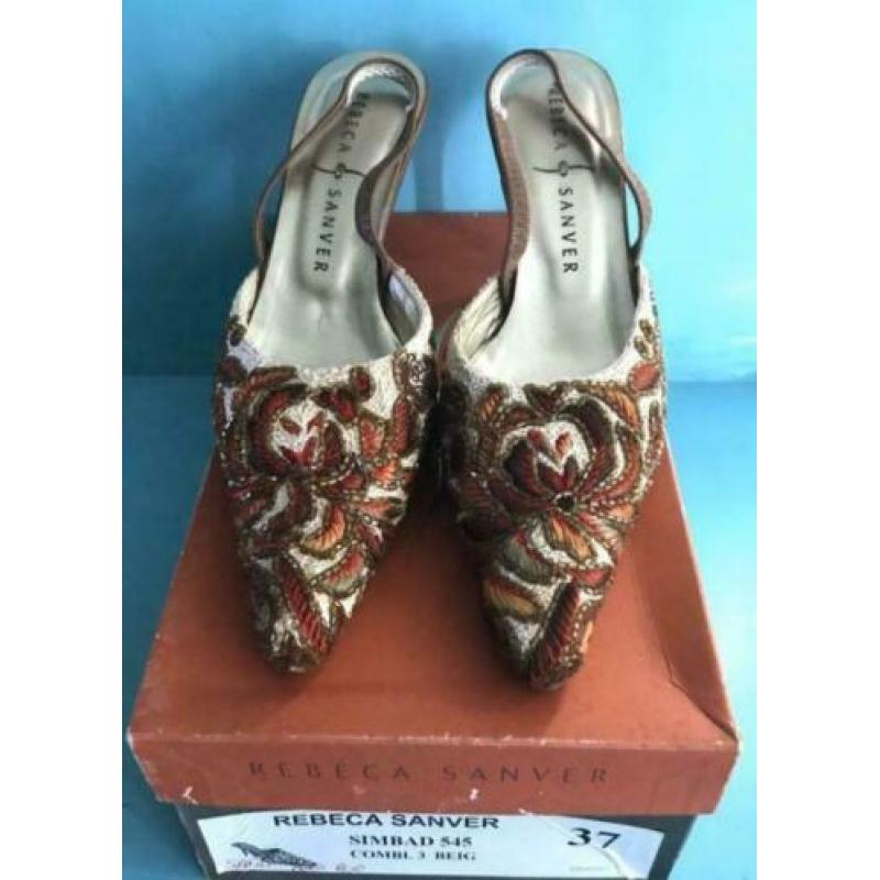 REBECA SANVER geborduurde slingbacks, maat 37