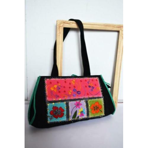 Vintage 90s designer tas uit Frankrijk kleurrijk stof