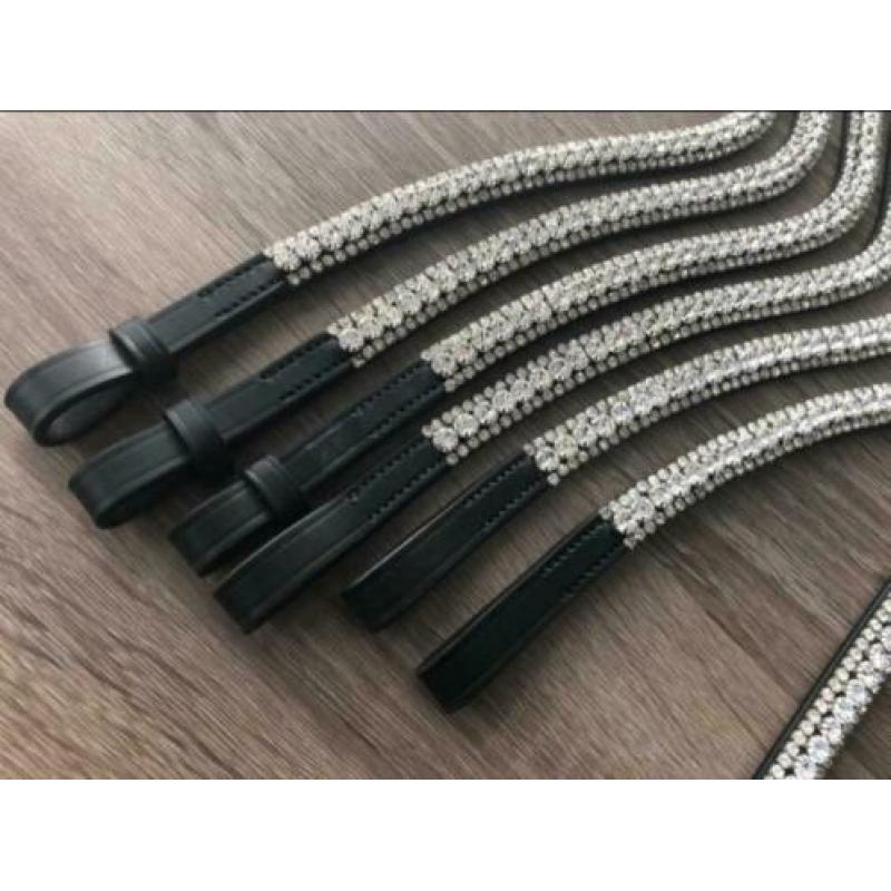 Bling frontriemen met wave model: Ook met gedeeld kopstuk.