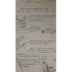 Oude school catechisme blaadjes 1965