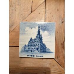 oud Delft tegeltje Raadhuis Franeker