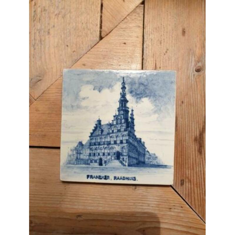 oud Delft tegeltje Raadhuis Franeker
