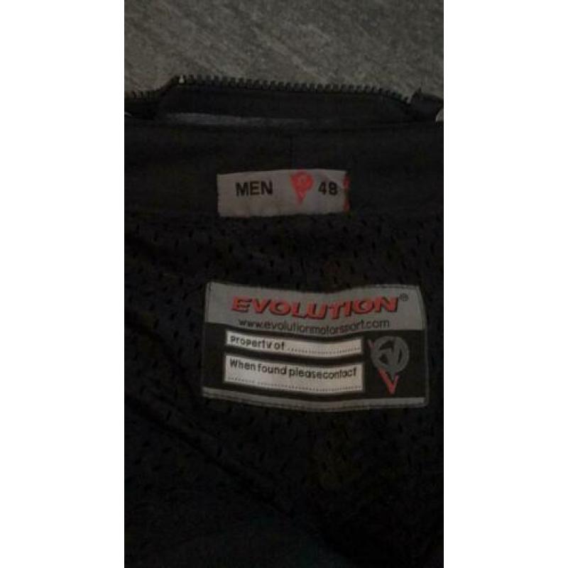 Evolution leren zwarte motorbroek