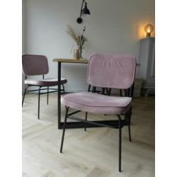 eetkamerstoel velvet roze 2 stuks ~ zgan